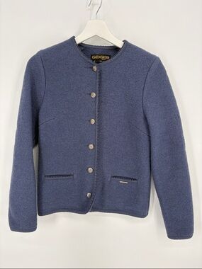 🔗 Geiger wool Blue Austrian Knit button front jacket